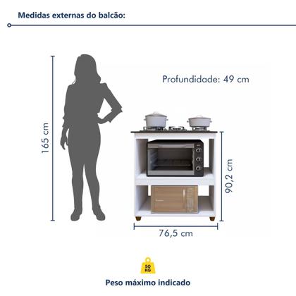 Imagem de Balcão para Cooktop 5 Bocas 2 Nichos para Forno Turim