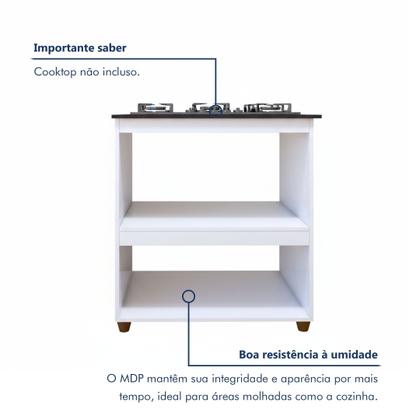 Imagem de Balcão para Cooktop 5 Bocas 2 Nichos para Forno Turim
