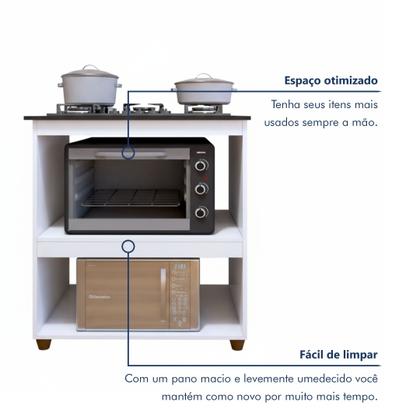 Imagem de Balcão para Cooktop 5 Bocas 2 Nichos para Forno Turim