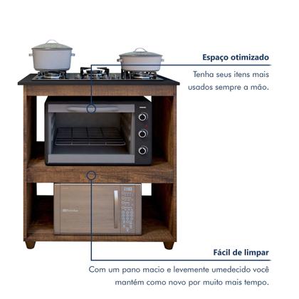 Imagem de Balcão para Cooktop 5 Bocas 2 Nichos para Forno Turim