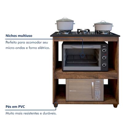 Imagem de Balcão para Cooktop 5 Bocas 2 Nichos para Forno Turim