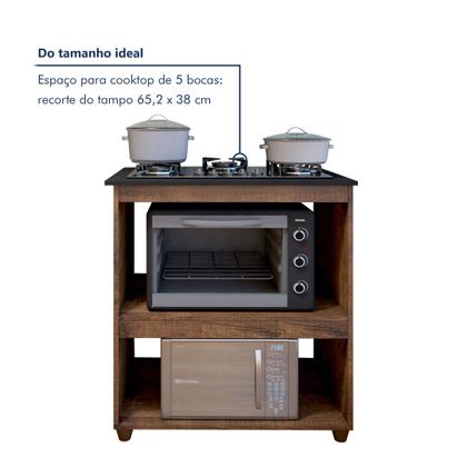 Imagem de Balcão para Cooktop 5 Bocas 2 Nichos para Forno Turim