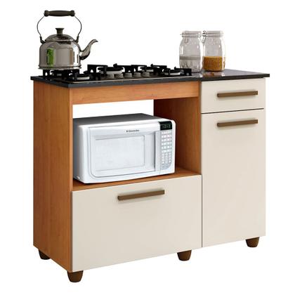 Imagem de Balcão para Cooktop 5 Bocas 2 Portas 1 Gaveta Violeta Kaiki Móveis