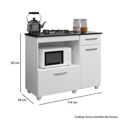 Imagem de Balcão para Cooktop 5 Bocas 2 Portas 1 Gaveta Violeta Kaiki Móveis