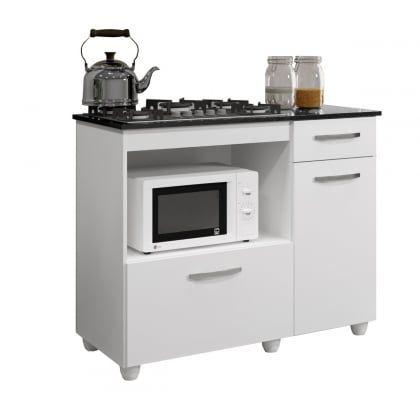 Imagem de Balcão para Cooktop 5 Bocas 2 Portas 1 Gaveta Violeta Kaiki Móveis