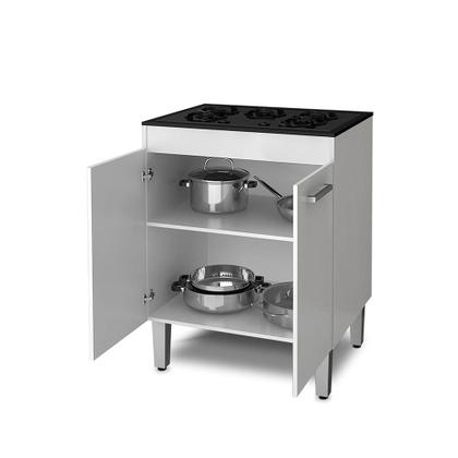 Imagem de Balcão para cooktop 5 bocas 2 portas branco