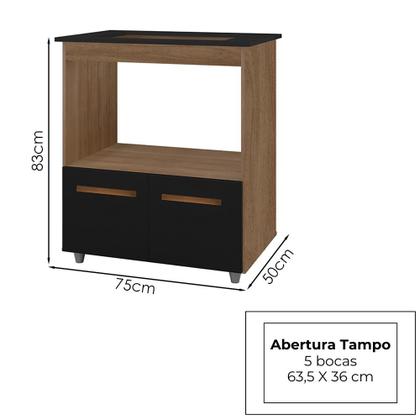 Imagem de Balcao Para Cooktop 5 Bocas 2P 75 cm Elisa Mobbs