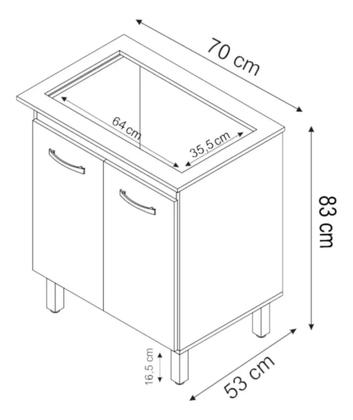 Imagem de Balcão para Cooktop 5 Bocas com 2 Portas Jade Savana Off White - Moblis