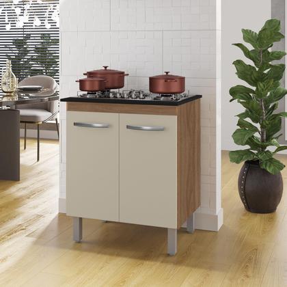 Imagem de Balcão para Cooktop 5 Bocas com 2 Portas Jade Savana Off White - Moblis