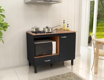 Imagem de Balcão para Cooktop 5 Bocas com Espaço para Forno 1 Porta 1 Gaveta Cozinha Compacta Multiuso