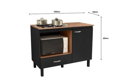 Imagem de Balcão para Cooktop 5 Bocas com Espaço para Forno 1 Porta 1 Gaveta Cozinha Compacta Multiuso