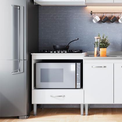 Imagem de Balcão para Cooktop 5 Bocas com Nicho para Forno ou Microondas 1 Porta Basculante e Prateleira Interna