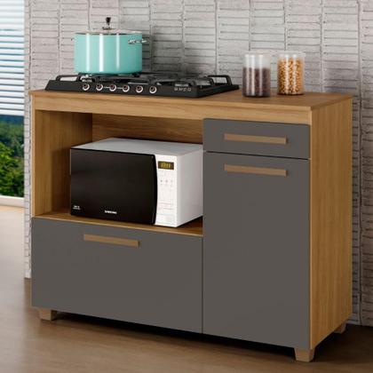 Imagem de Balcão para Cooktop 5 Bocas Cronus Cinamomo Grafite Arte Móveis