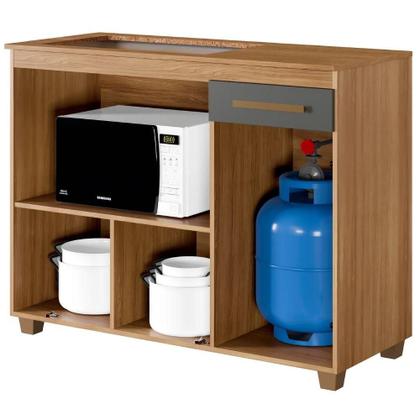 Imagem de Balcão para Cooktop 5 Bocas Cronus Cinamomo Grafite Arte Móveis