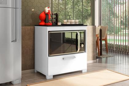 Imagem de Balcão Para Cooktop 5 bocas e Forno 1 Porta Albânia Branco Bela Casa