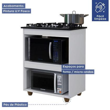 Imagem de Balcão Para Cooktop 5 Bocas Turim Branco