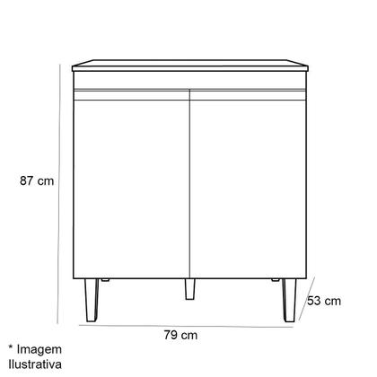 Imagem de Balcão Para Cooktop Adriana 2 Portas com Tampo