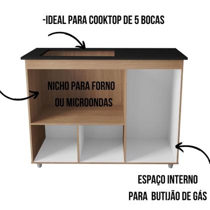Imagem de Balcão Para Cooktop Ana 5 Bocas 3 Portas Moblis