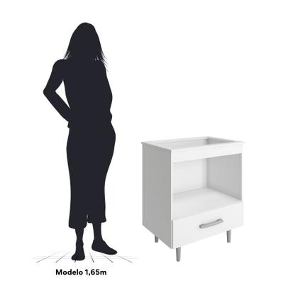 Imagem de Balcão para Cooktop com 1 gaveta Alecrim branco