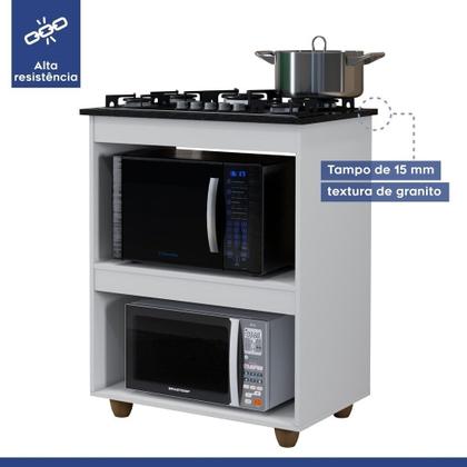 Imagem de Balcão para Cooktop com Prateleira e Nicho  Estilo Moderno, Tampo Incluso