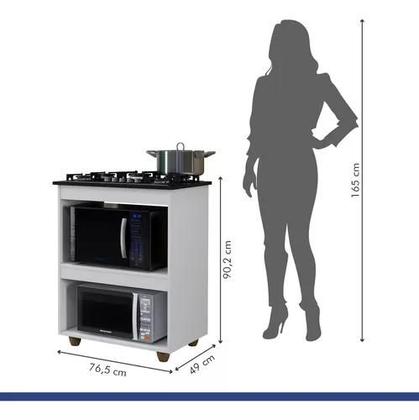 Imagem de Balcão para Cooktop com Prateleira e Nicho  Estilo Moderno, Tampo Incluso