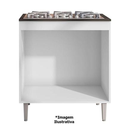 Imagem de Balcão Para Cooktop Com Tampo 4 Ou 5 Bocas 2 Portas Adriana Amêndoa/branco