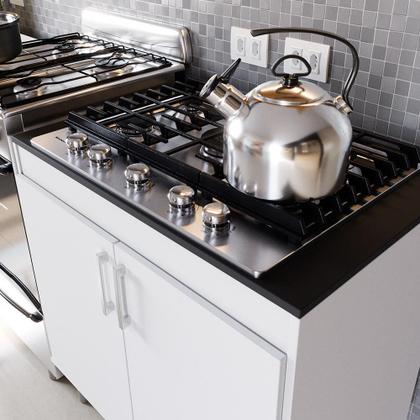Imagem de Balcão Para Cooktop de Cozinha 2 Portas Turim Para Cooktop 5 Bocas Movelove