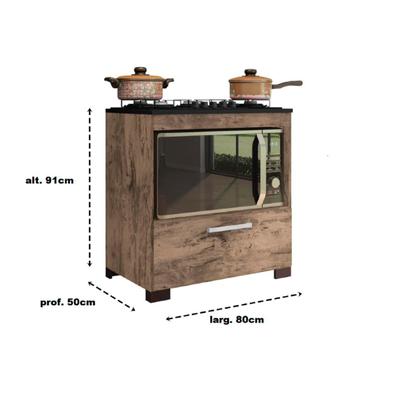 Imagem de Balcão Para Cooktop e Forno  4 Bocas 1 Porta Albânia Castani Casa Mobilia