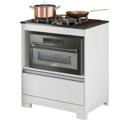Imagem de Balcão para Cooktop e Forno NT 3110 1 Porta Branco New e Tampo Granito Notável Móveis