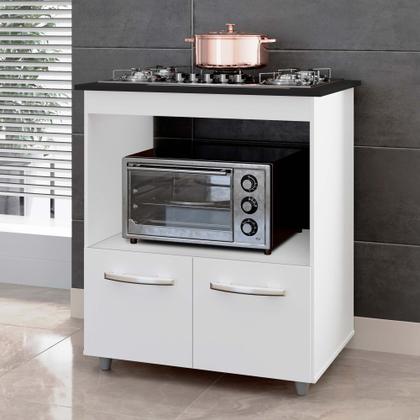 Imagem de Balcão para Cooktop Elisa 5 Bocas com 2 Portas Branco - Moblis