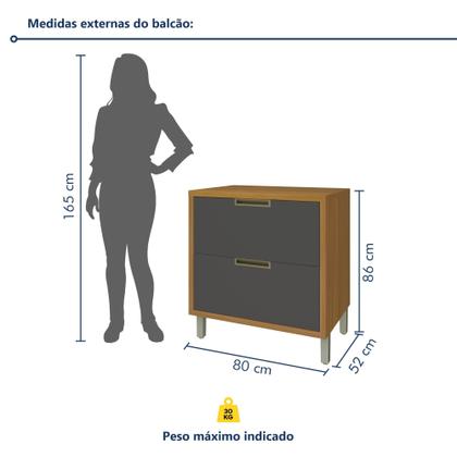 Imagem de Balcão Para Cozinha 1 Porta 1 Gaveta Imperatriz 100% Mdf
