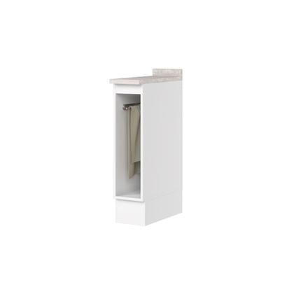 Imagem de Balcão para Cozinha 20cm Porta Toalha com Tampo Emily Branco/HP/Calcare