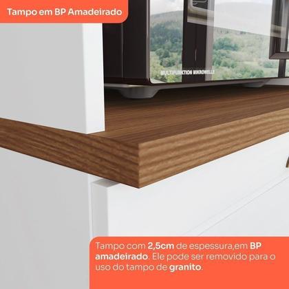 Imagem de Balcão para Cozinha Canto Reto 1 Porta com Tampo Emily Branco/HP/Nature