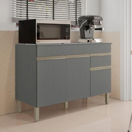 Imagem de Balcão para Cozinha com Tampo e com 3 Portas Chester Gris