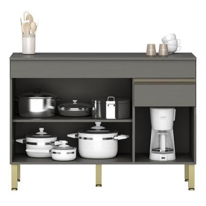 Imagem de Balcão para Cozinha com Tampo e com 3 Portas Chester Gris