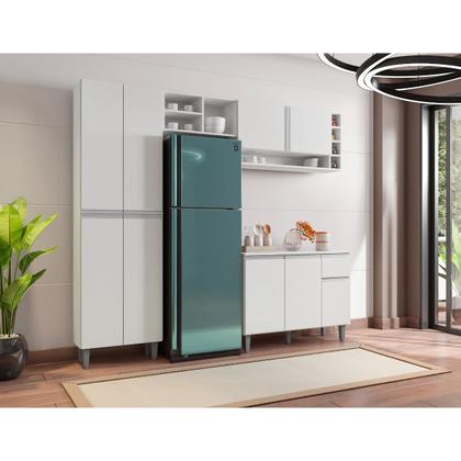 Imagem de Balcão Para Cozinha e Armário Aéreo Vanessa com 5 Peças