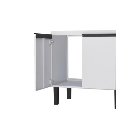 Imagem de Balcão para Cozinha em Aço 144cm 3 Portas 3 Gavetas Netuno