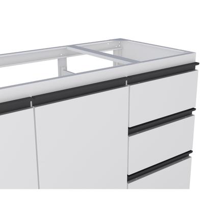 Imagem de Balcão para Cozinha em Aço 144cm 3 Portas 3 Gavetas Netuno