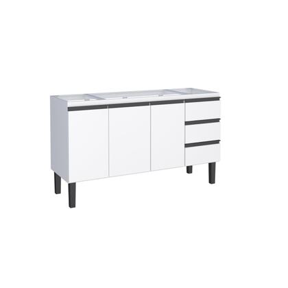 Imagem de Balcão para Cozinha em Aço 144cm 3 Portas 3 Gavetas Netuno