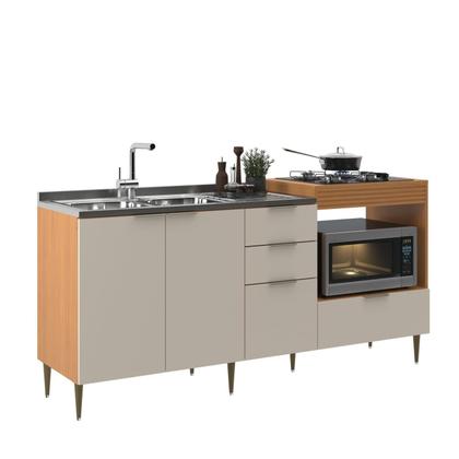 Imagem de Balcão para e Pia Cooktop 190cm 4 Portas 2 Gaveta Alice