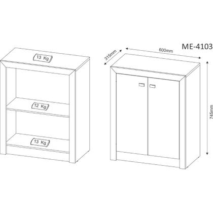 Imagem de Balcão para Escritório 2 Portas ME4103 Tecnomobili