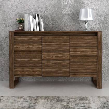 Imagem de Balcão Para Escritório 3 Portas 1.3 ME4147 Nogal - Tecno Mobili
