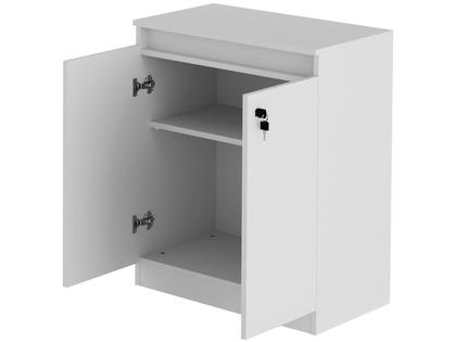 Imagem de Balcão para Escritório Com Chave Home Office 2 Portas Branco Tecnomobili