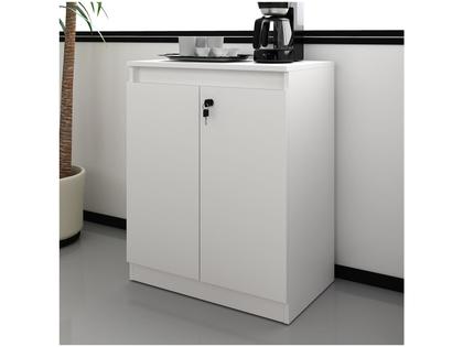 Imagem de Balcão para Escritório Com Chave Home Office 2 Portas Branco Tecnomobili