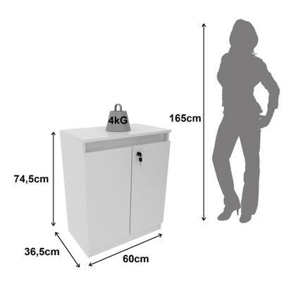 Imagem de Balcão para Escritório Com Chave Home Office 2 Portas Branco Tecnomobili