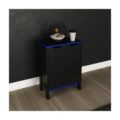 Imagem de Balcão Para Escritório Gamer 54x74,5x30,3 cm Preto/Azul