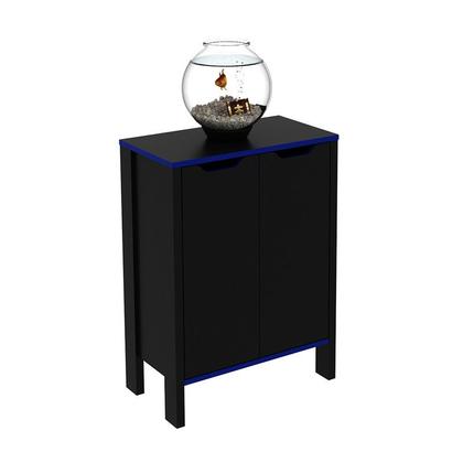 Imagem de Balcão Para Escritório Gamer 54x74,5x30,3 cm Preto/Azul