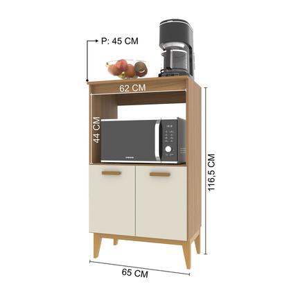 Imagem de Balcão Para Forno 0,65mts Faro Freijó / Off White - Indekes