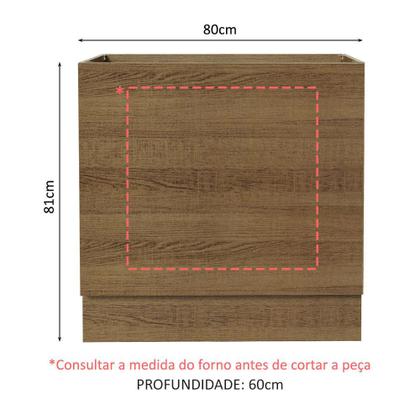 Imagem de Balcão para Forno de Embutir 80 x 60 cm Sem Tampo Rustic Glamy, Stella Madesa