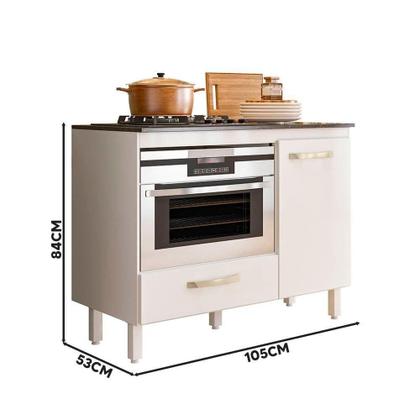 Imagem de Balcão Para Forno E Cooktop 4 5 Bocas Cozinha Com Gaveta - Branco